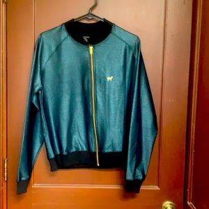 Goldsheep blue glitter bomber jacket
